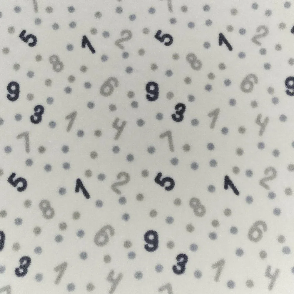 Manhattan Kids White Fleece Baby Blanket Gray Numbers Polka Dots 27